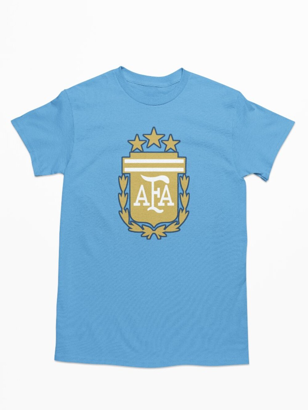 NEW Argentina National Soccer Big Logo Team Color Pop T-Shirt LIGHT BLUE